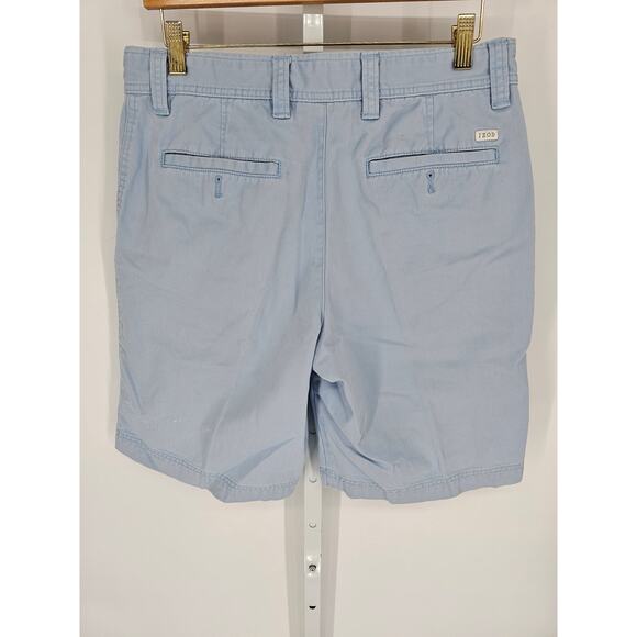 IZOD Saltwater Men's Blue Belt Loop Button Closer Cotton Chino Shorts Size 32 - Picture 4 of 4